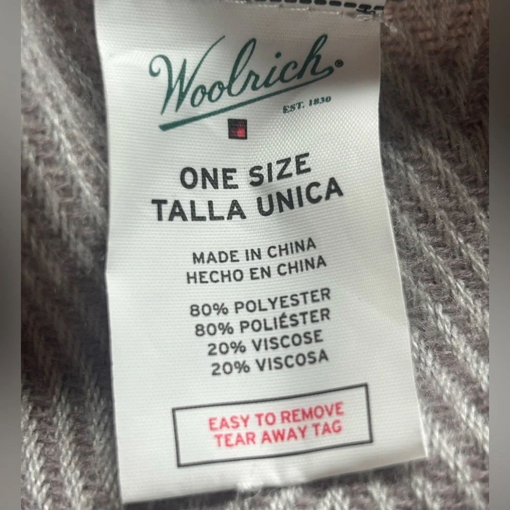 NWT WOOLRICH Reagan Plaid Fringe Hem Shaw Wrap, Wearable Blanket